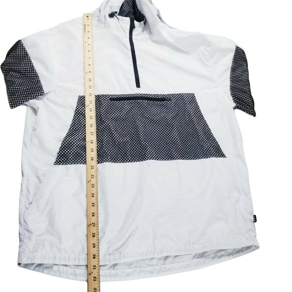CSG Hooded Windbreaker Jacket Men Size XL White Black Vented - Picture 7 of 14